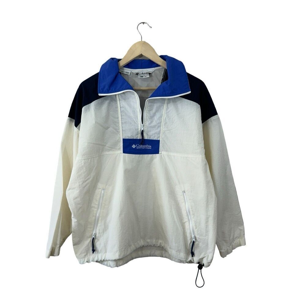 Vintage Columbia Medium Windbreaker Jacket Retro Pullover Lightweight Womens
